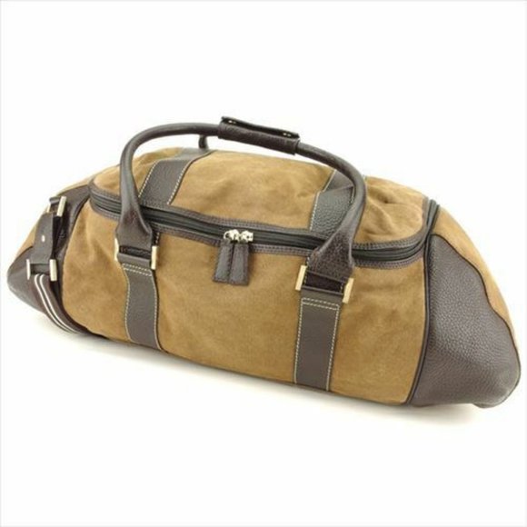 Dunhill Boston bag Brown Canvas Leather Mens Authentic Used - Picture 6 of 6